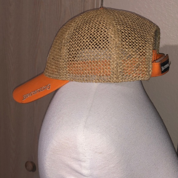 Co Ed Browning Tan Straw Cap w Orange bill and band - Picture 3 of 5